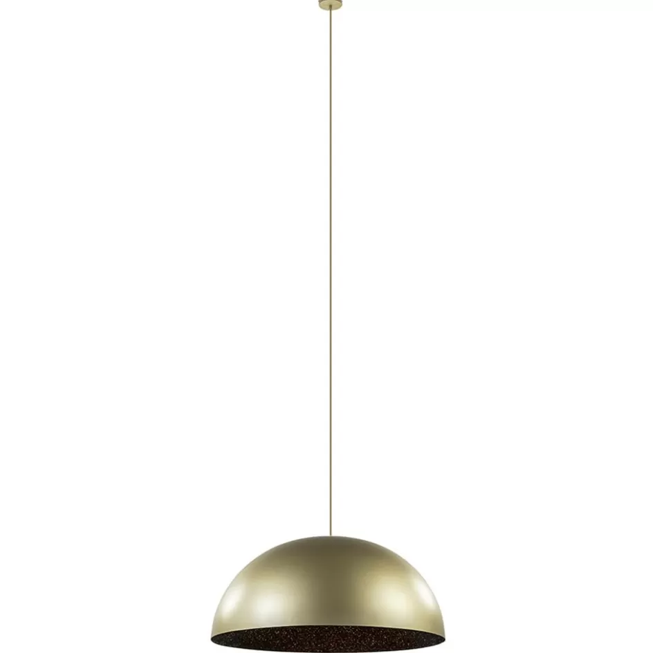 Eettafellampen | Keukenverlichting>Straluma Grote design hanglamp koepel mat goud met zwart 90 cm