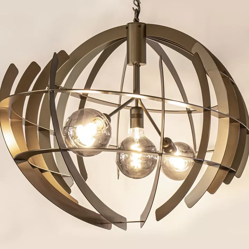 Eettafellampen | Videverlichting>Straluma Grote design hanglamp ovaal oud messing