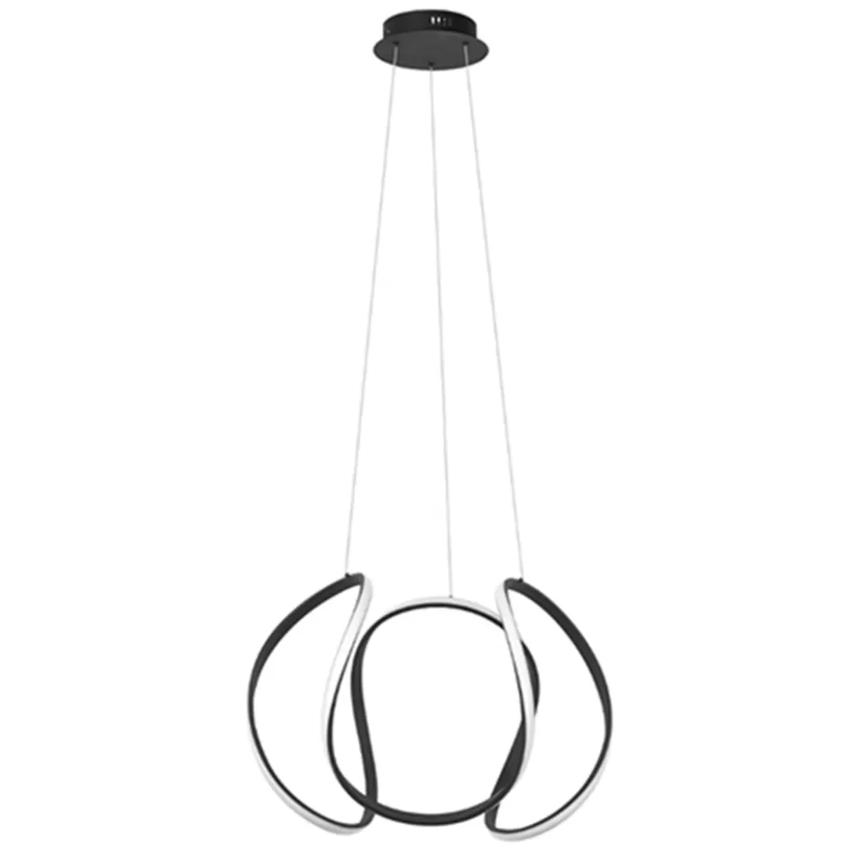 Hanglampen | Eettafellampen>Straluma Grote design hanglamp zwart LED