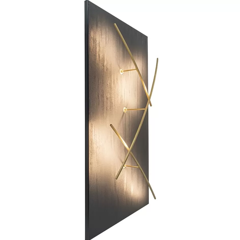 Plafondlampen | Wandlampen>Straluma Grote design wandlamp met gouden kapjes