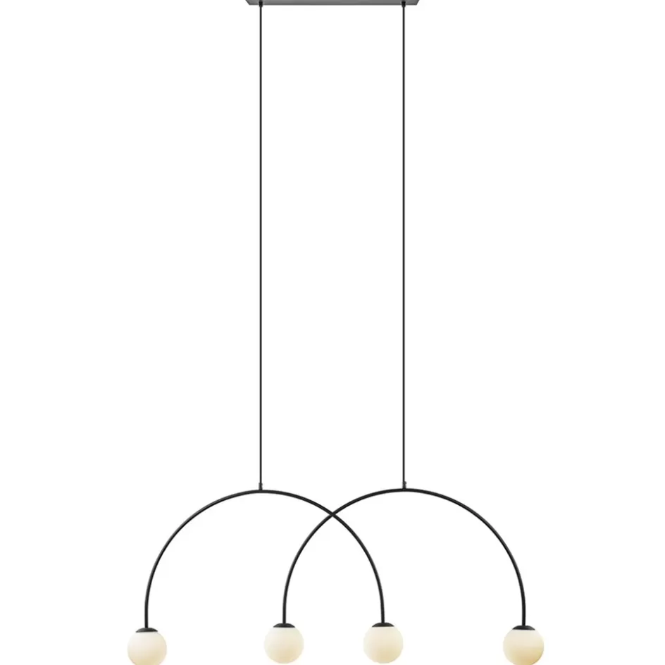 Eettafellampen | Keukenverlichting>Straluma Grote hanglamp bogen met wit glas