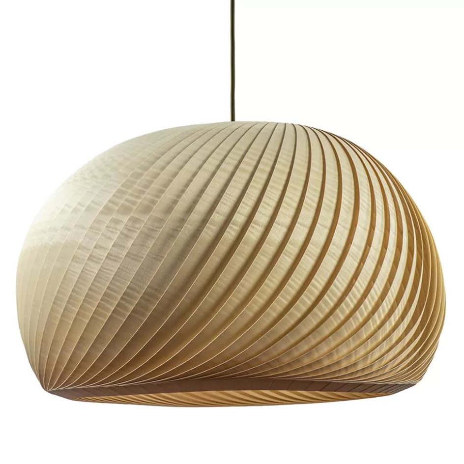 Eettafellampen | Eetkamerverlichting>Straluma Grote hanglamp hout naturel rond 60 cm