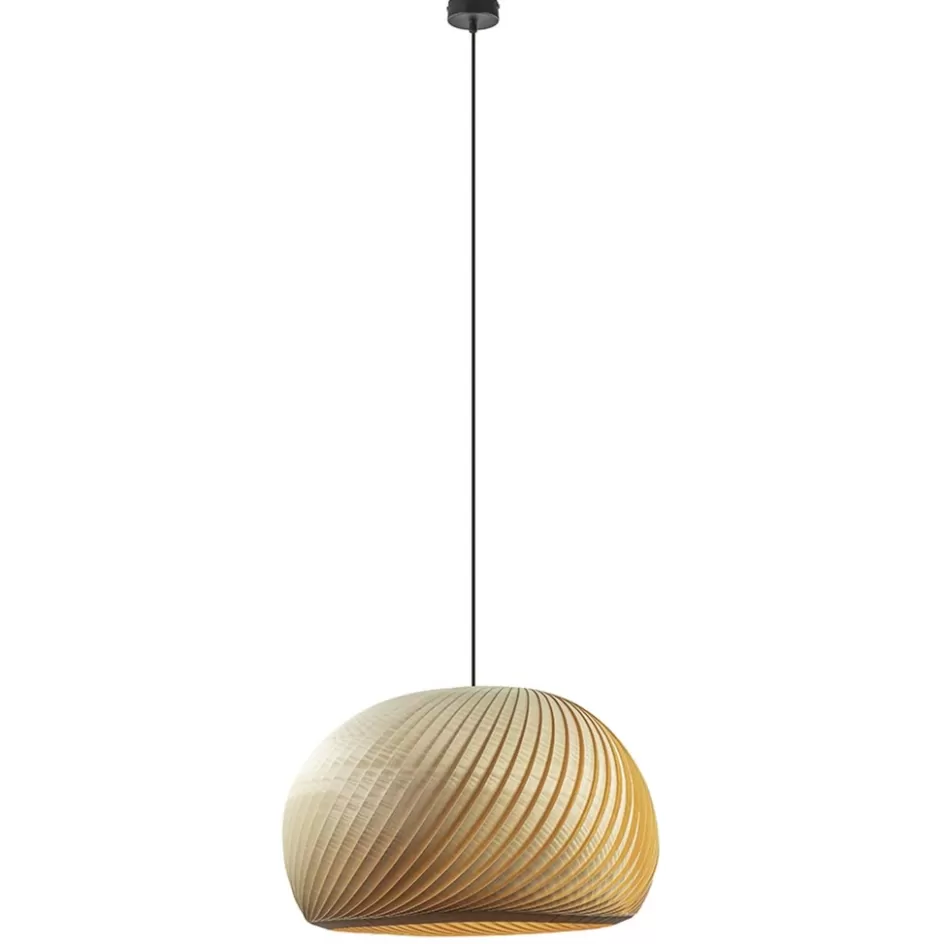 Eettafellampen | Eetkamerverlichting>Straluma Grote hanglamp hout naturel rond 60 cm