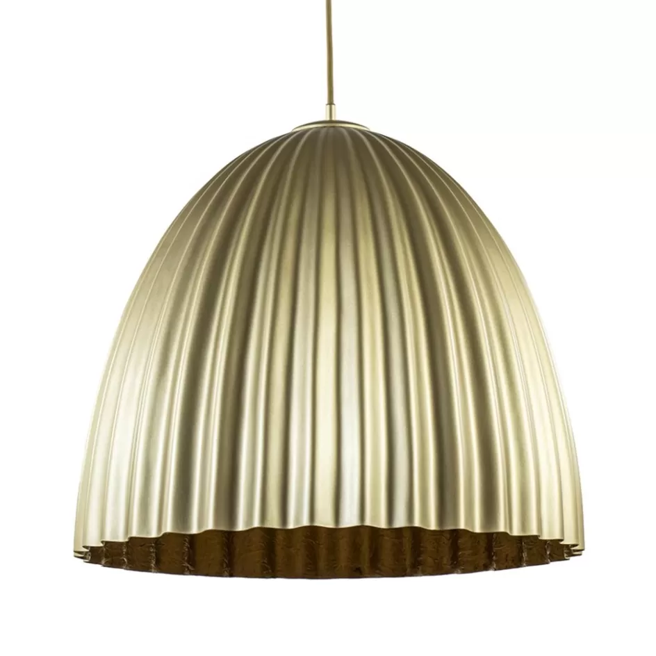 Hanglampen | Design Verlichting>Straluma Grote hanglamp mat goud met relief 50 cm