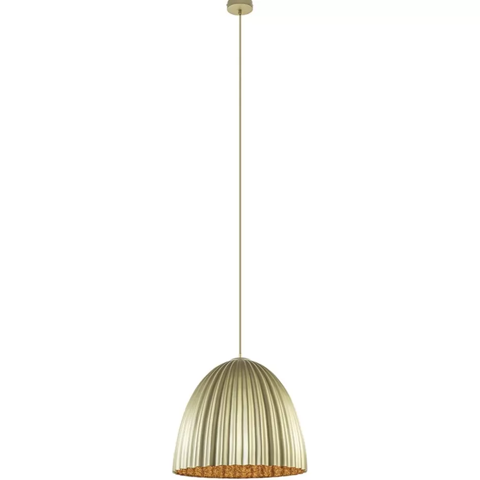 Hanglampen | Design Verlichting>Straluma Grote hanglamp mat goud met relief 50 cm