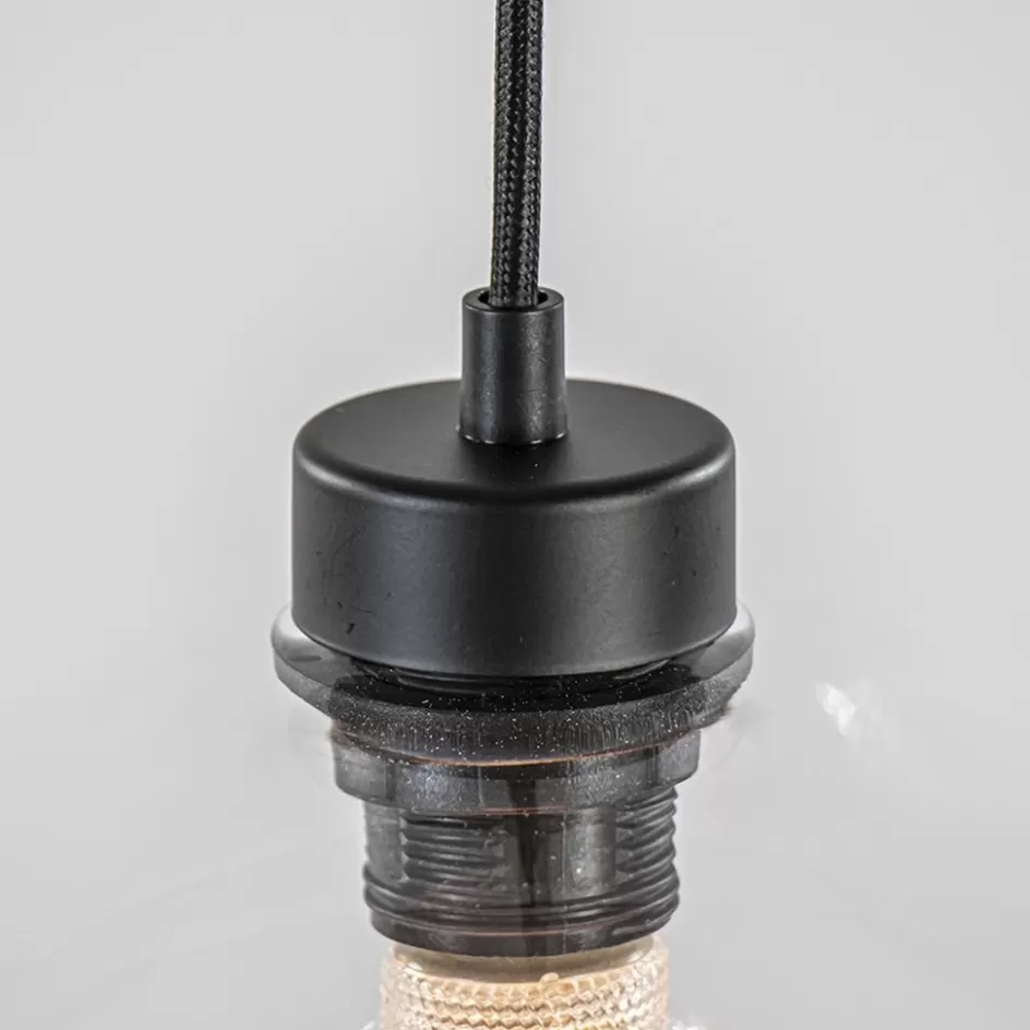 Eettafellampen | Pendel Lampen>Straluma Grote hanglamp zwart 11- lichts multipendel helder glas