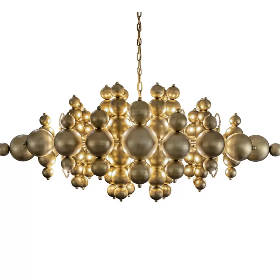 Eettafellampen | Videverlichting>Straluma Grote ovale hanglamp Blow mat brass