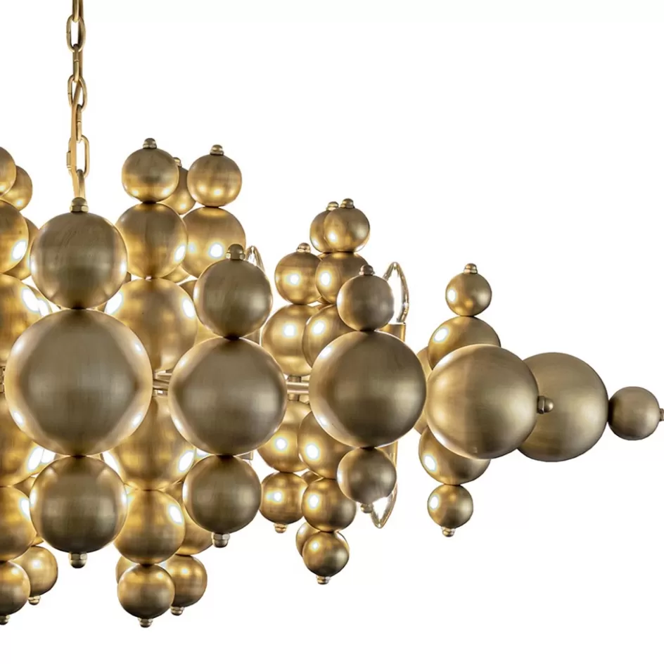 Eettafellampen | Videverlichting>Straluma Grote ovale hanglamp Blow mat brass