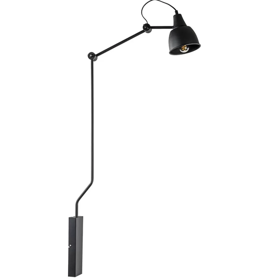 Wandlampen | Industriële Verlichting>Straluma Grote retro wandlamp met zwarte kap verstelbaar