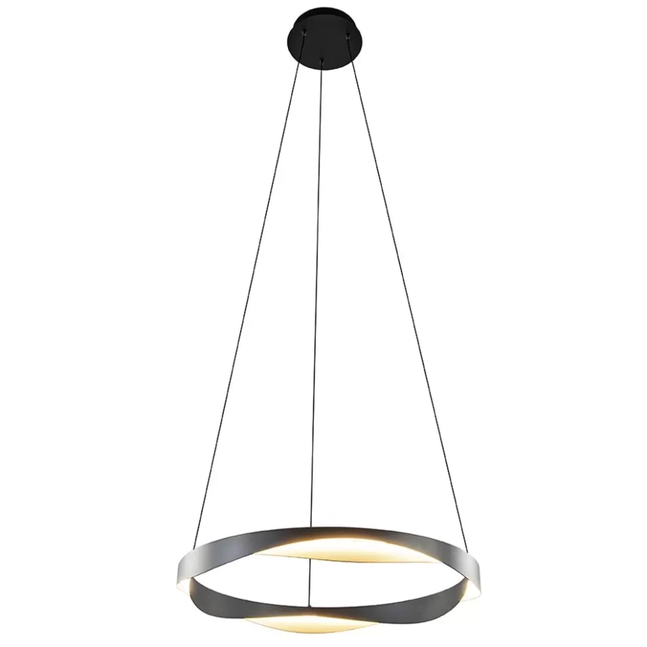 Hanglampen | Eettafellampen>Straluma Hanglamp Ascoli 65 rond zwart/matgoud