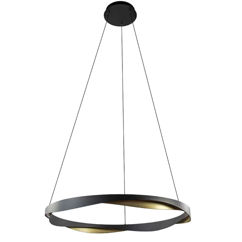 Hanglampen | Eettafellampen>Straluma Hanglamp Ascoli 85 ring zwart/matgoud