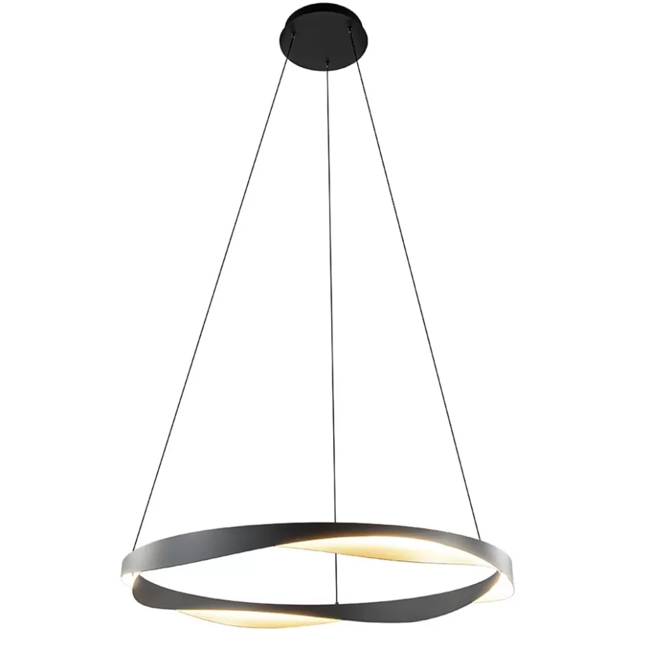 Hanglampen | Eettafellampen>Straluma Hanglamp Ascoli 85 ring zwart/matgoud