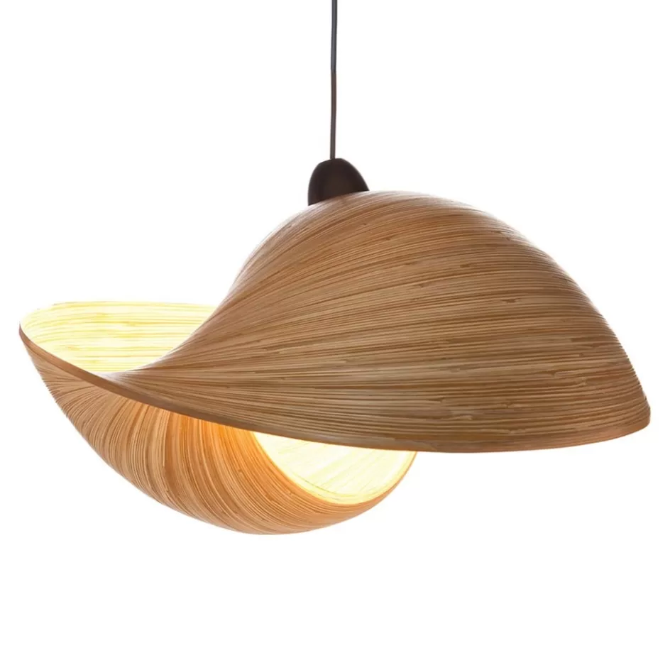 Woonkamerlampen | Slaapkamerlampen>Straluma Hanglamp bamboe schelp 60cm