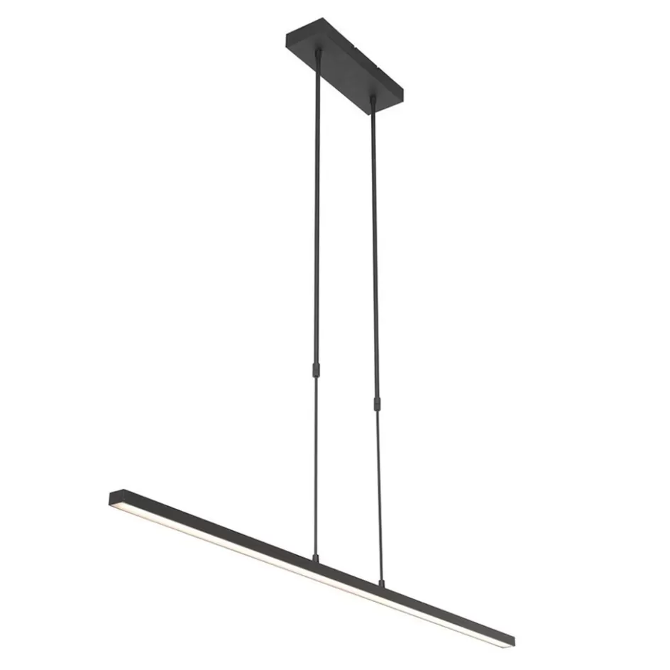 Hanglampen | Eettafellampen>Straluma Hanglamp Bande zwart 122cm 2xdim cct