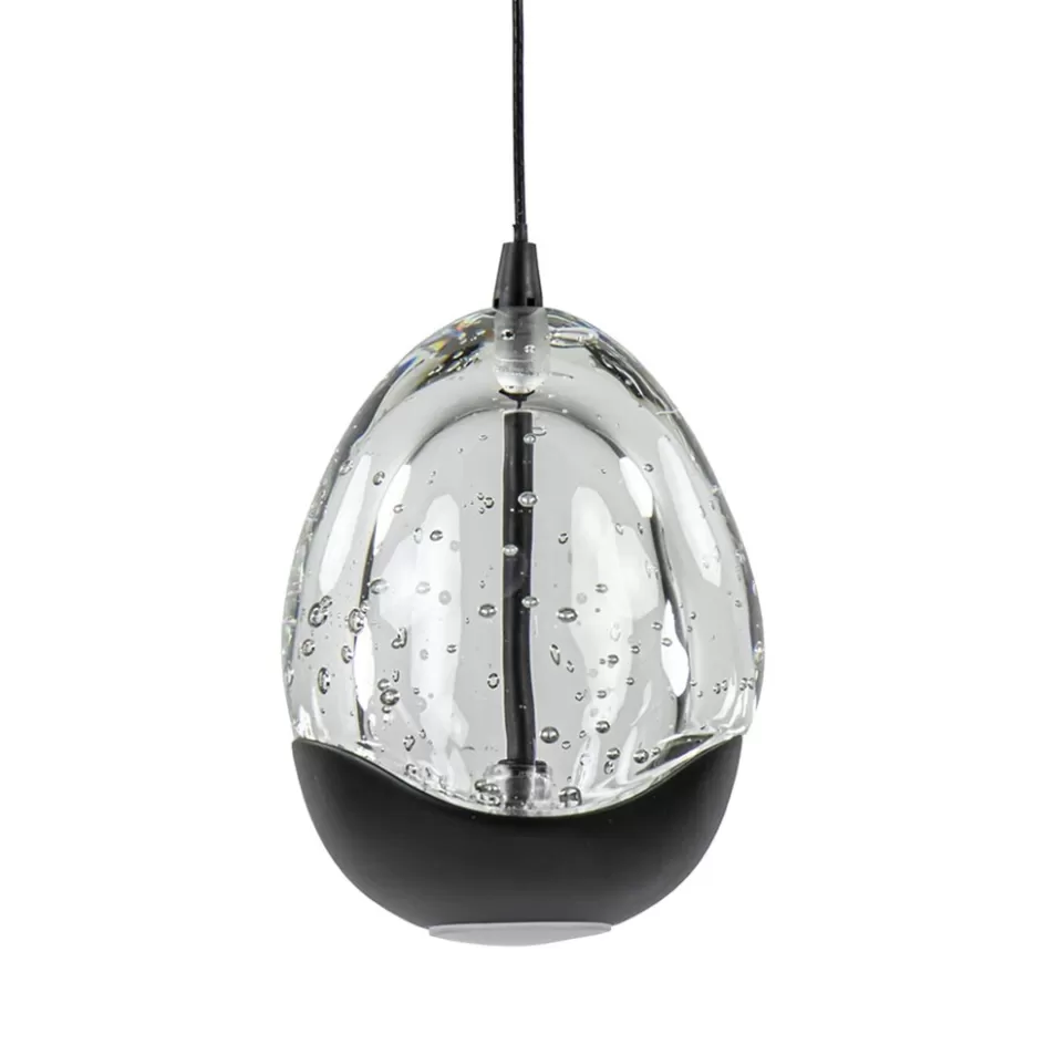 Hanglampen | LED Hanglampen>Straluma Hanglamp Black Egg 1L zwart/helder glas