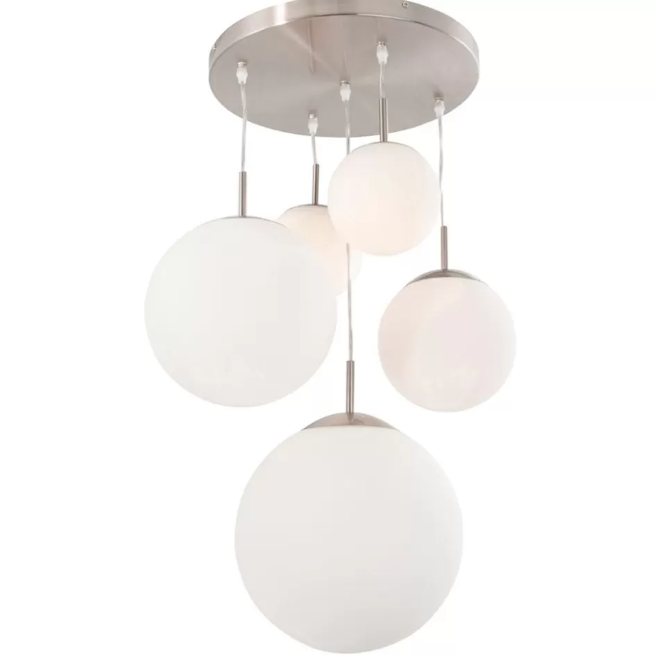 Videverlichting | Halverlichting>Straluma Hanglamp bol Bollique 5x glas wit