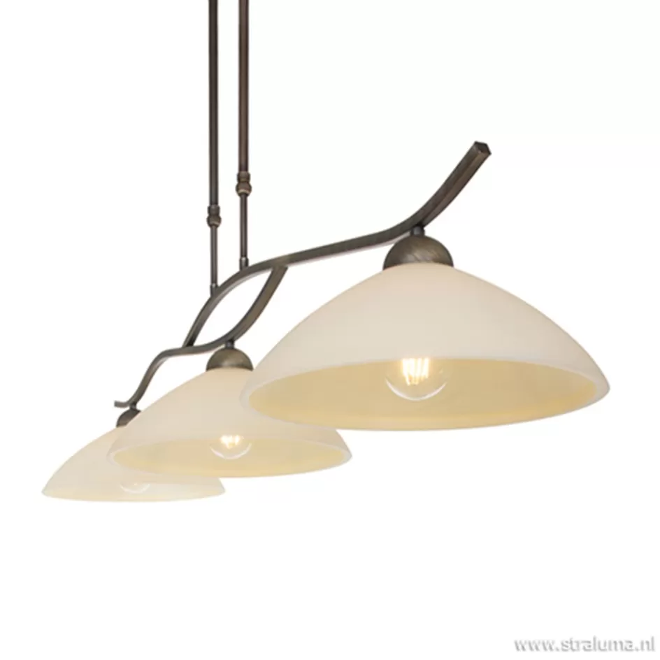 Eettafellampen | Eetkamerverlichting>Straluma Hanglamp Capri brons/Glas