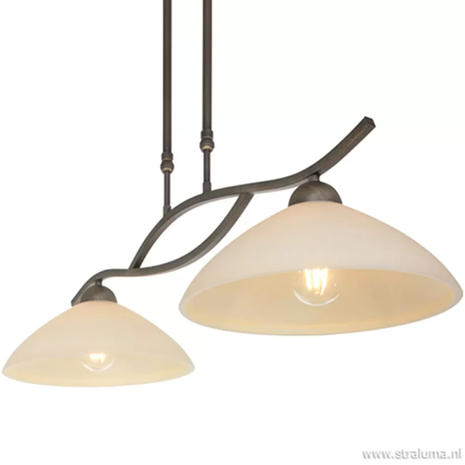 Eettafellampen | Woonkamerlampen>Straluma Hanglamp Capri brons/Glas