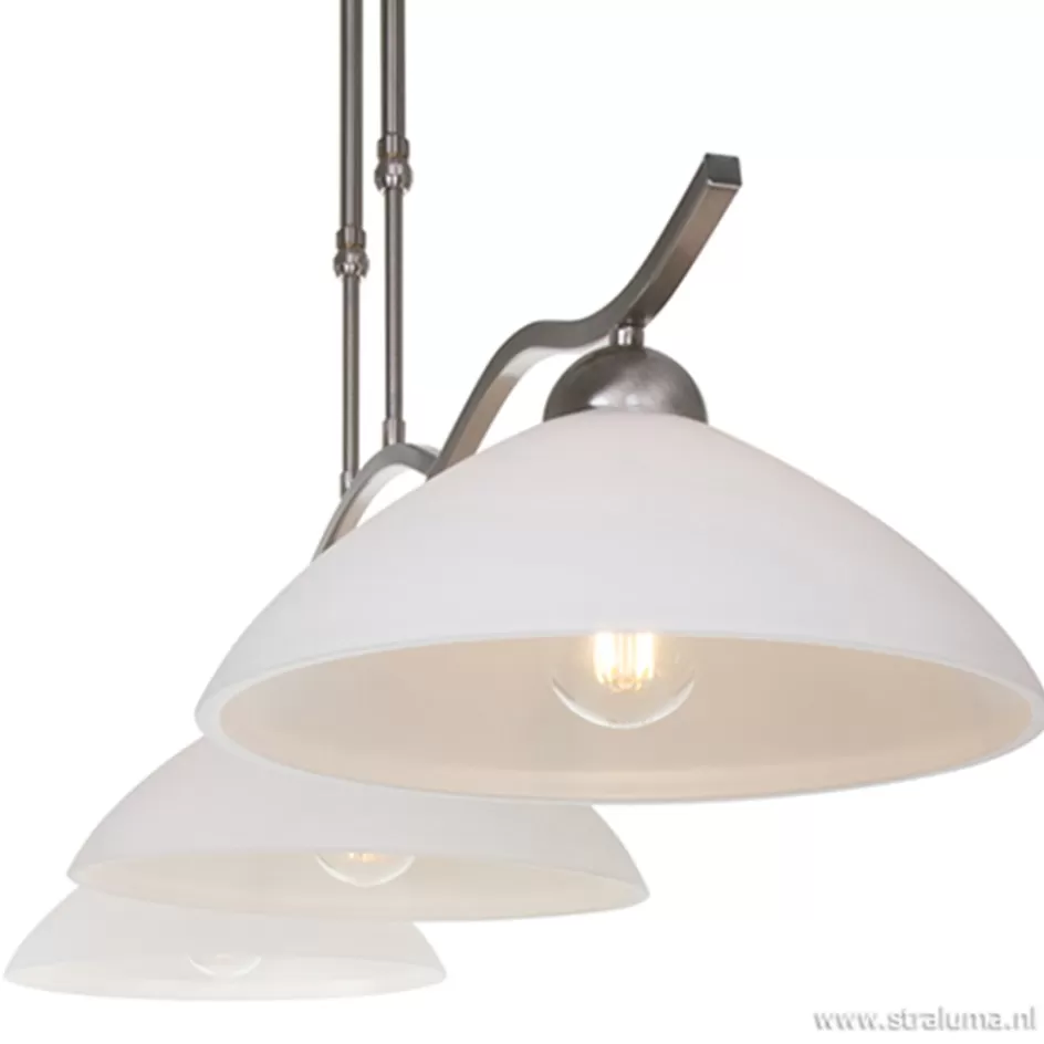 Eettafellampen | Keukenverlichting>Straluma Hanglamp Capri staal glas eettafel