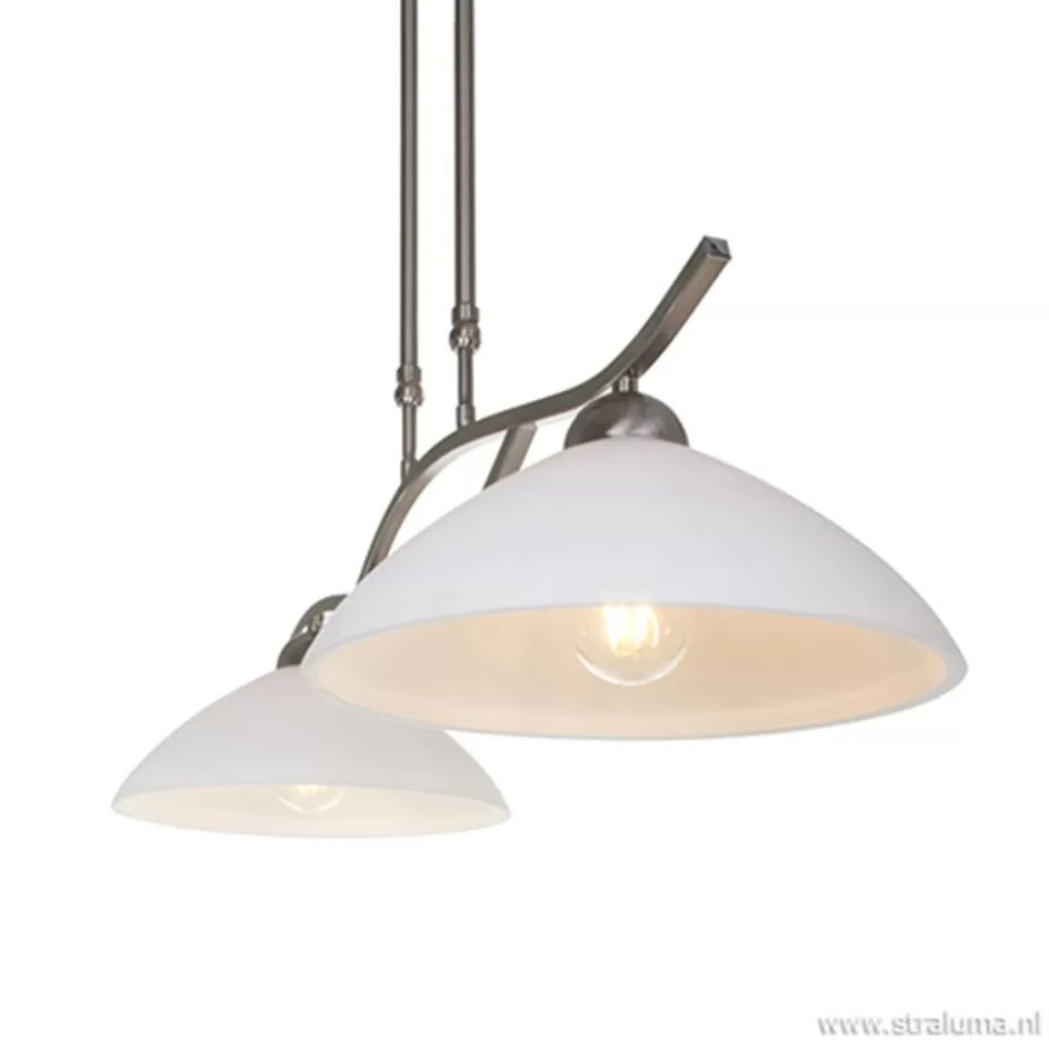 Eettafellampen | Woonkamerlampen>Straluma Hanglamp Capri staal/glas eettafel