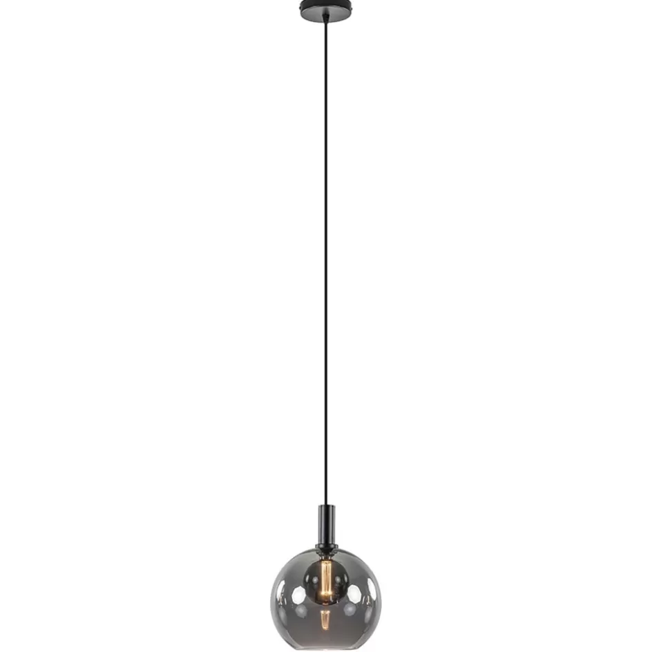 Keukenverlichting | Hanglampen>Straluma Hanglamp Chandra 1L zwart + glas 30cm