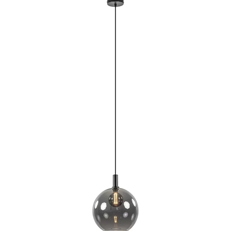 Eettafellampen | Keukenverlichting>Straluma Hanglamp Chandra 1L zwart + glas 40cm