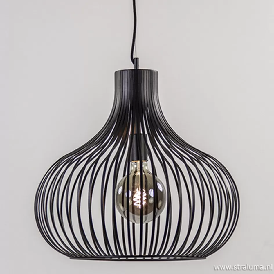 Eettafellampen | Draadlampen>Straluma Hanglamp draad zwart groot 48cm