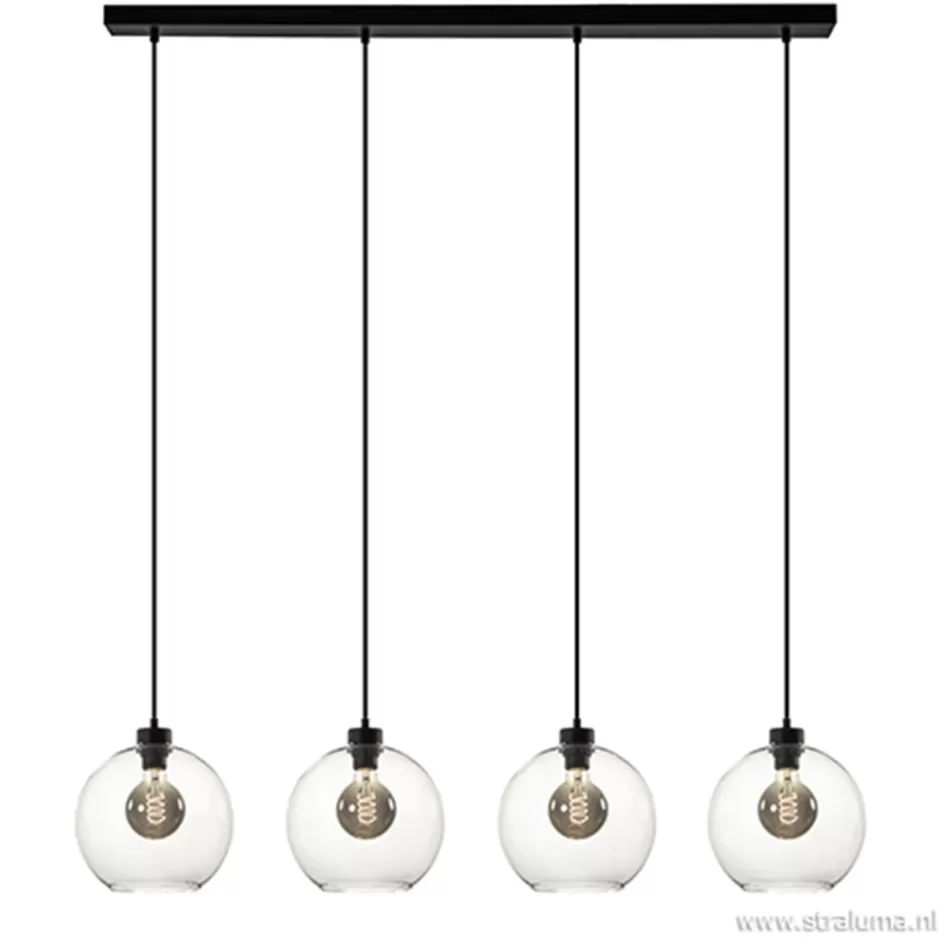 Eettafellampen | Pendel Lampen>Straluma Hanglamp glazen bol 4-l modern clear