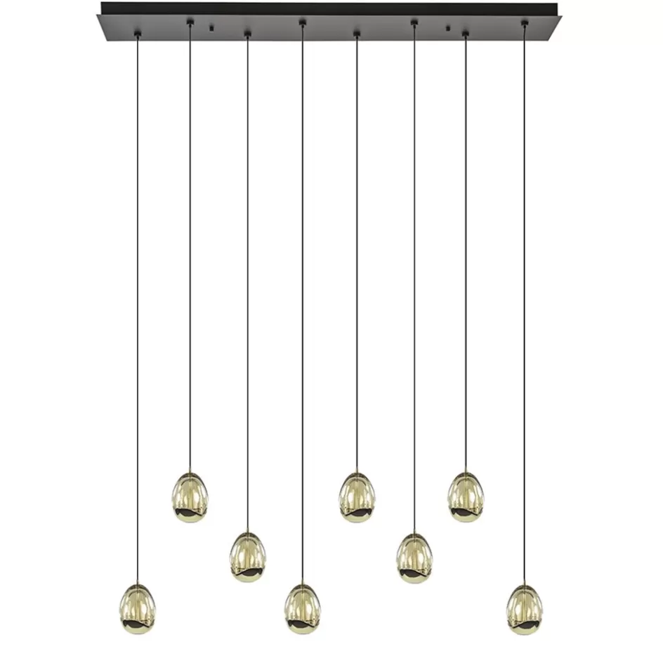 Hanglampen | Eettafellampen>Straluma Hanglamp Golden Egg 8L zwart/goud