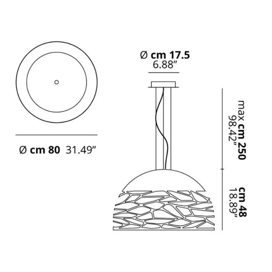 Eettafellampen | Woonkamerlampen>Straluma Hanglamp Kelly Dome 80cm zwart