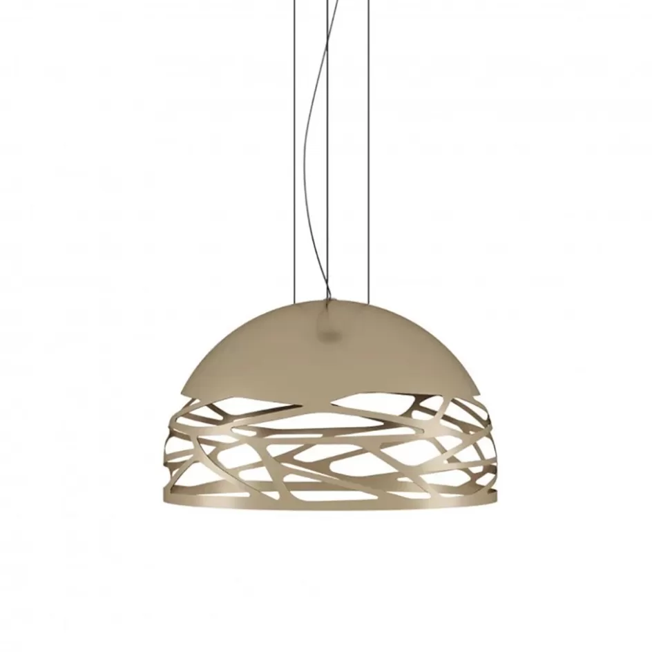 Eettafellampen | Woonkamerlampen>Straluma Hanglamp Kelly koepel 50cm champagne