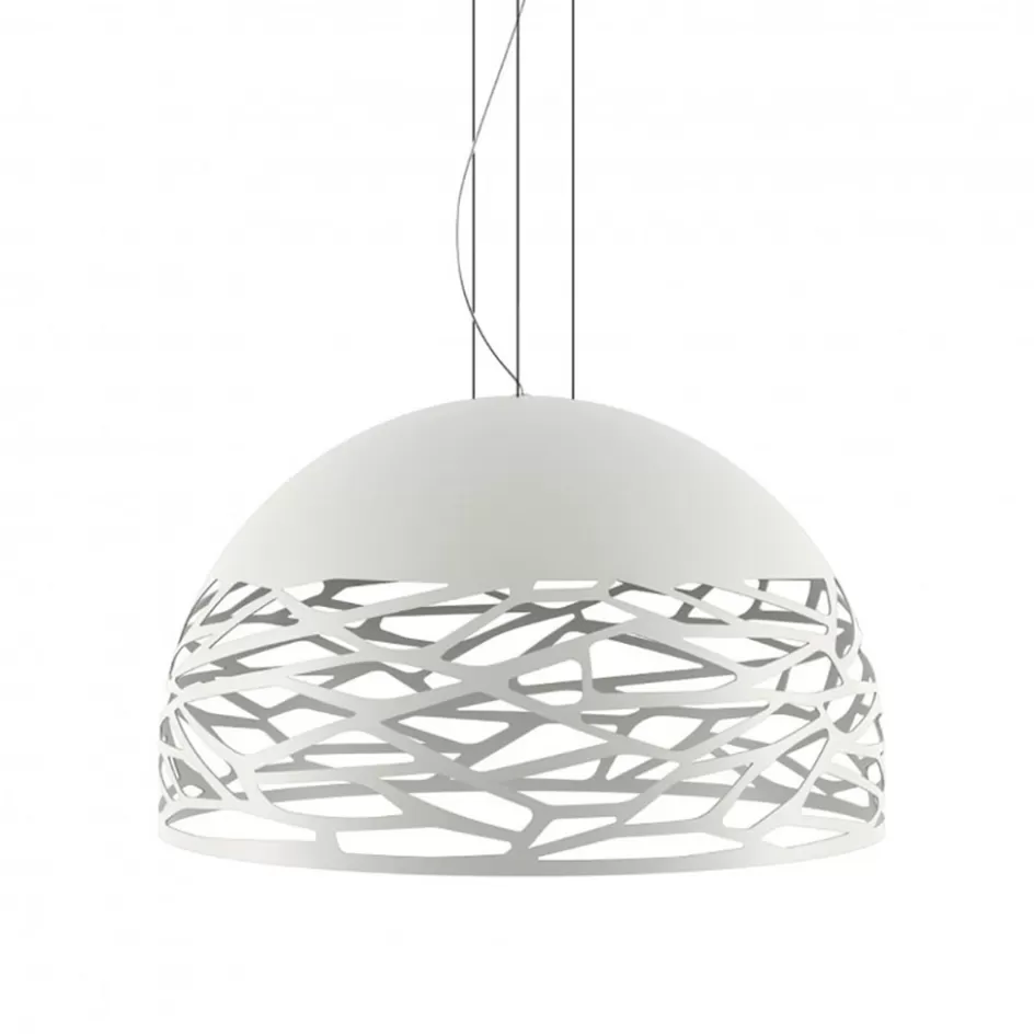 Eettafellampen | Woonkamerlampen>Straluma Hanglamp Kelly koepel 80cm wit