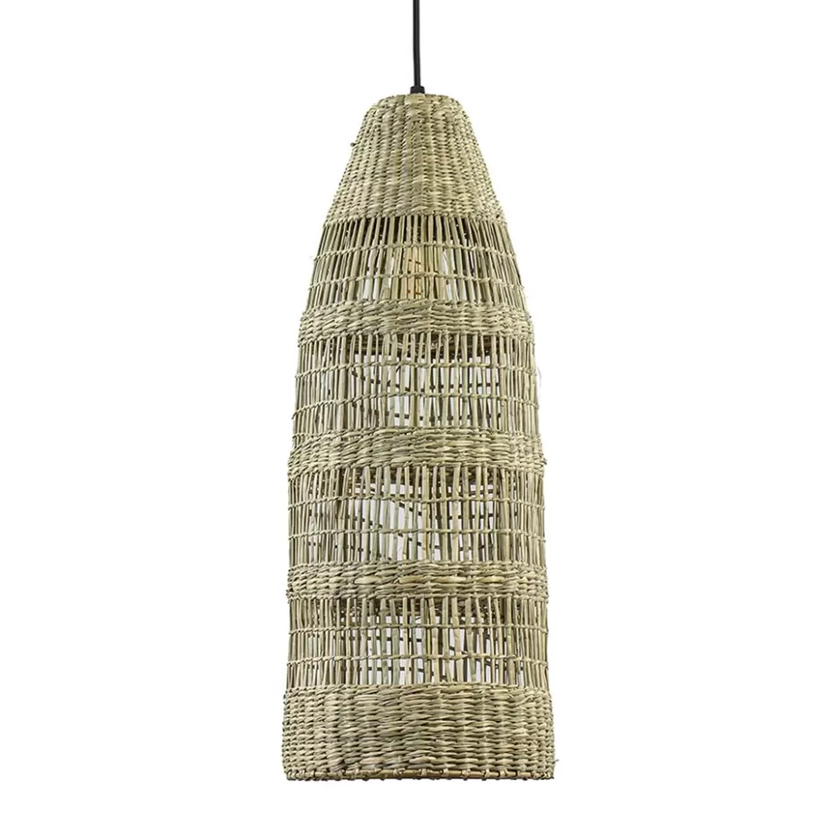 Light and Living | Woonkamerlampen>Straluma Hanglamp Latika smal zeegras naturel met zwart