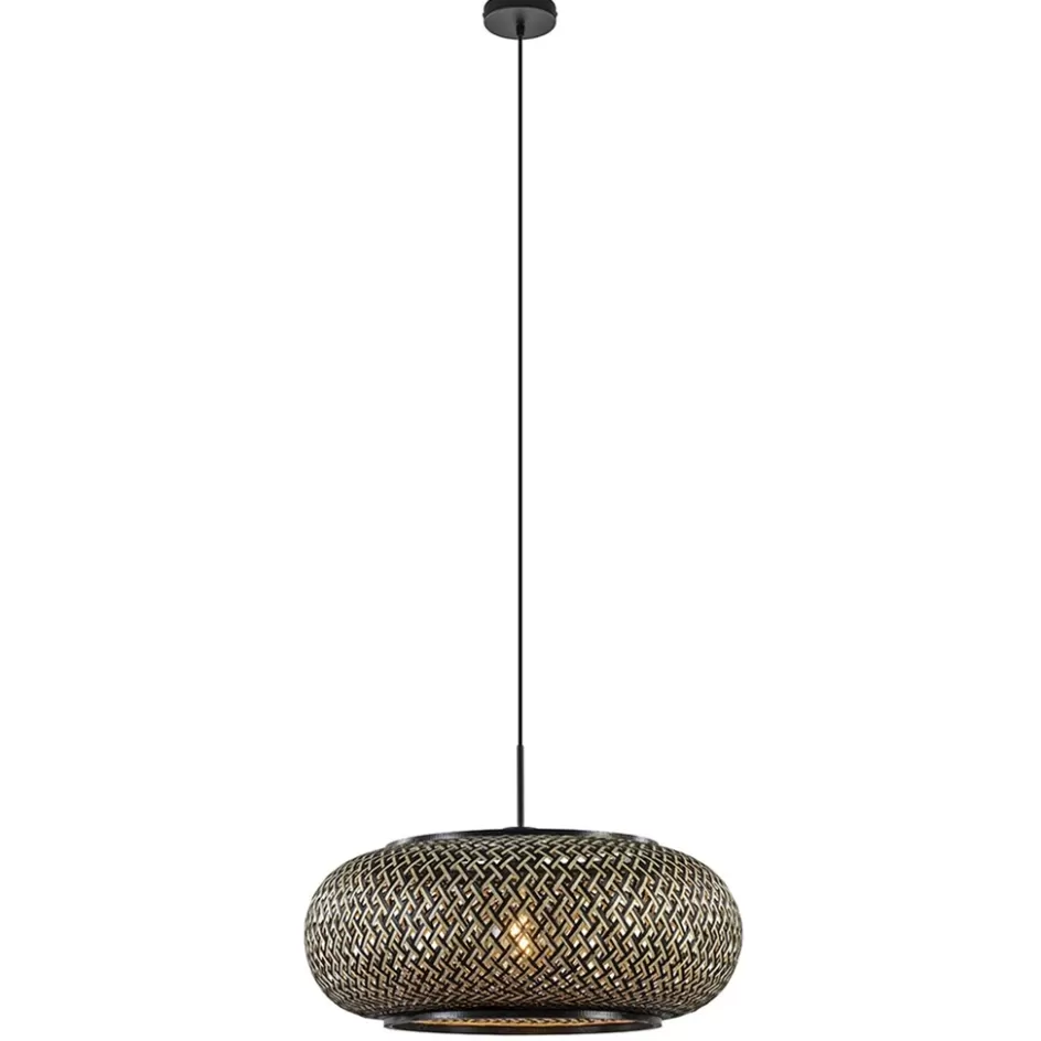 Eettafellampen | Woonkamerlampen>Straluma Hanglamp Maze bamboe/zwart 60cm