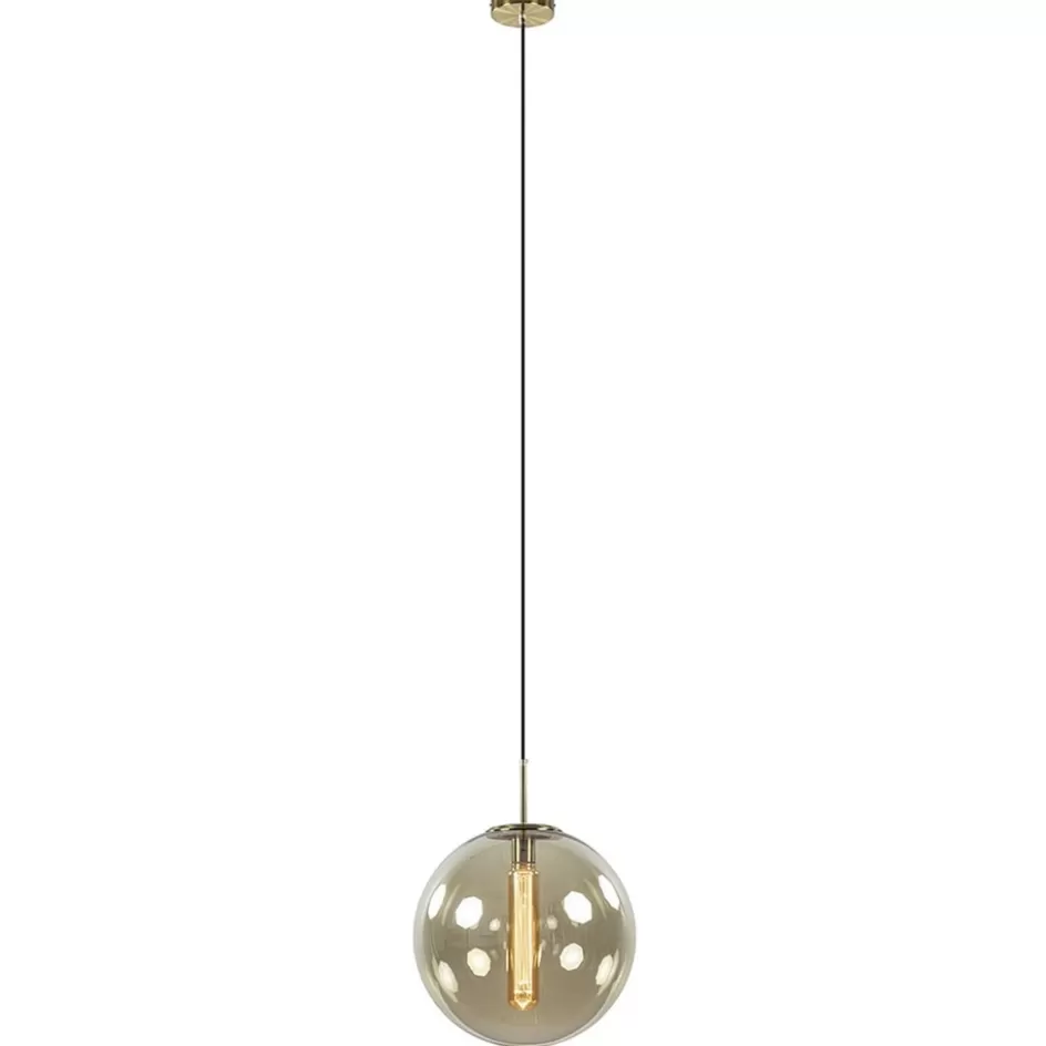 Light and Living | Slaapkamerlampen>Straluma Hanglamp Medina satin gold/amber glas 40cm