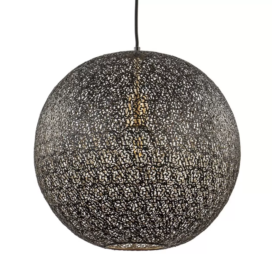 Eettafellampen | Keukenverlichting>Straluma Hanglamp Oronero bol zwart/goud 40cm