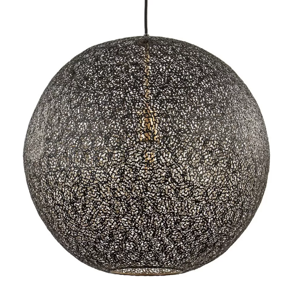 Eettafellampen | Keukenverlichting>Straluma Hanglamp Oronero bol zwart/goud 50cm