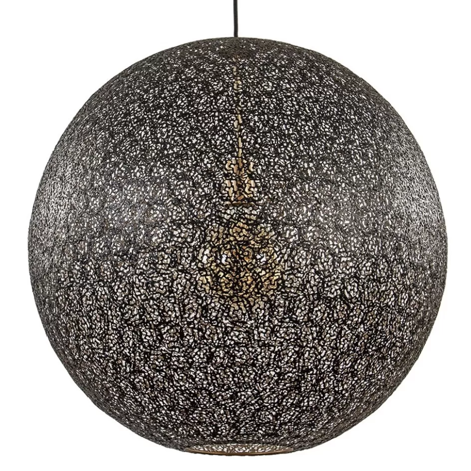 Eettafellampen | Keukenverlichting>Straluma Hanglamp Oronero bol zwart/goud 60cm