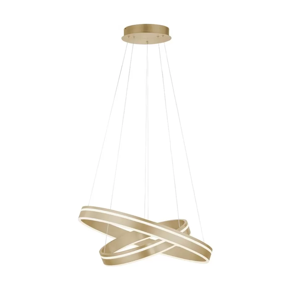 Smart lampen | Hanglampen>Straluma Hanglamp Q-Vito dubbele ring gold smart