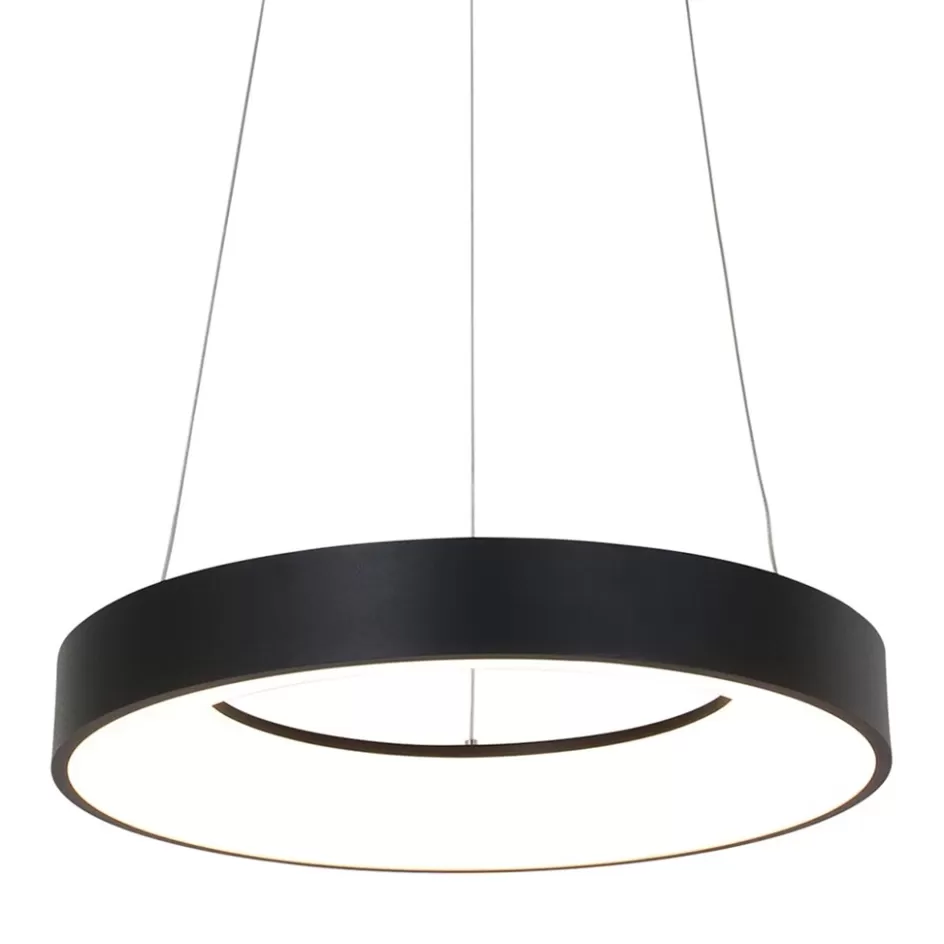 Hanglampen | Keukenverlichting>Straluma Hanglamp Ringlede zwart 48cm