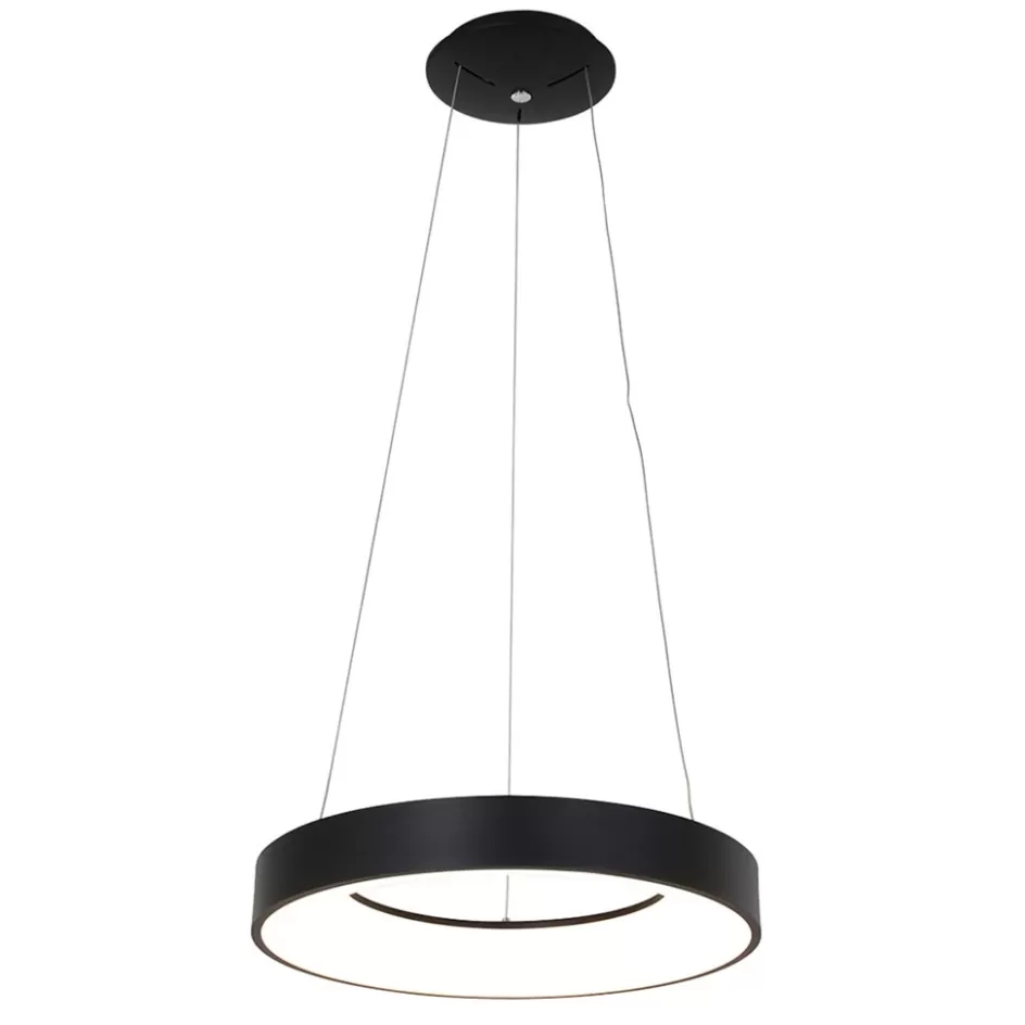 Hanglampen | Keukenverlichting>Straluma Hanglamp Ringlede zwart 48cm