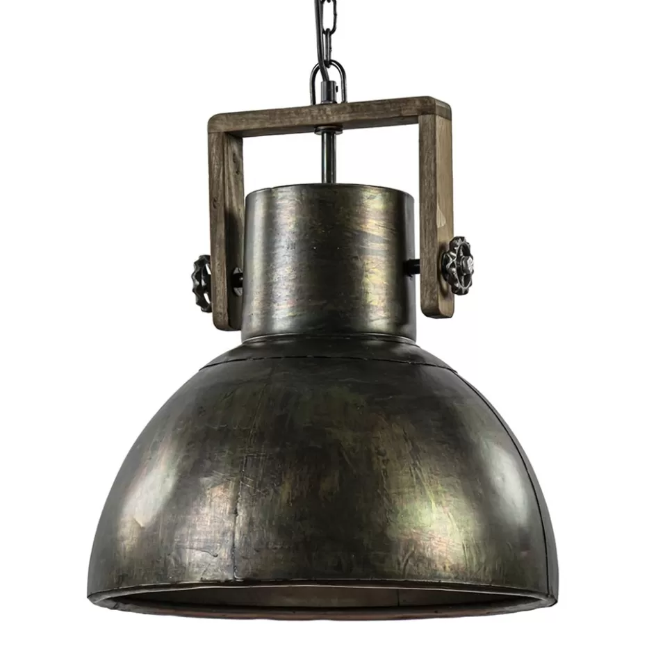 Eettafellampen | Light and Living>Straluma Hanglamp Shelly industrieel bruin/hout