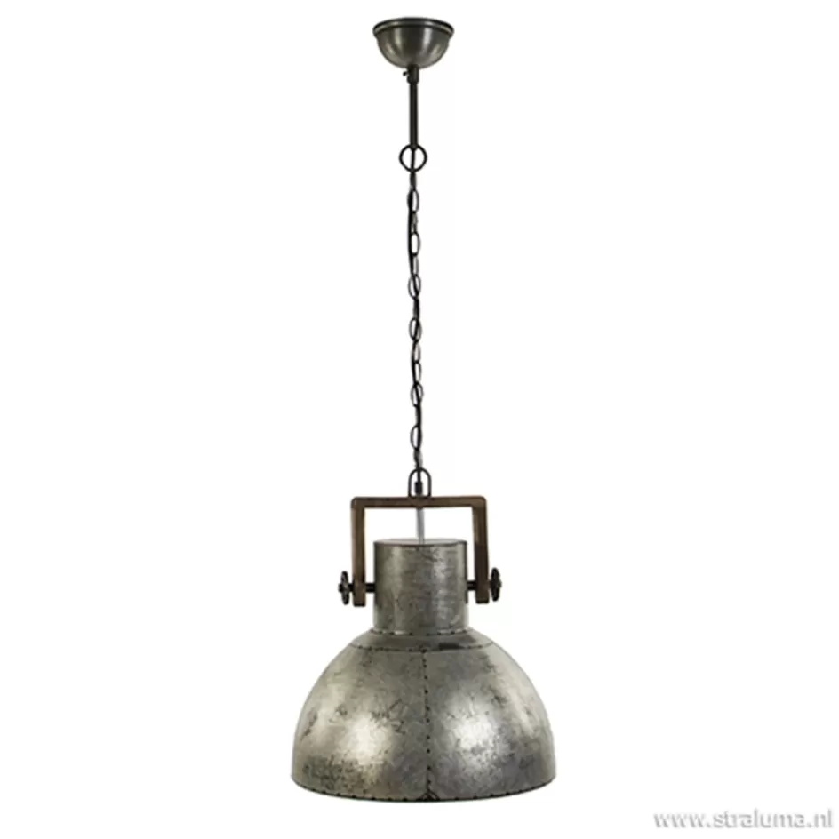 Light and Living | Woonkamerlampen>Straluma Hanglamp Shelly industrieel zink/hout