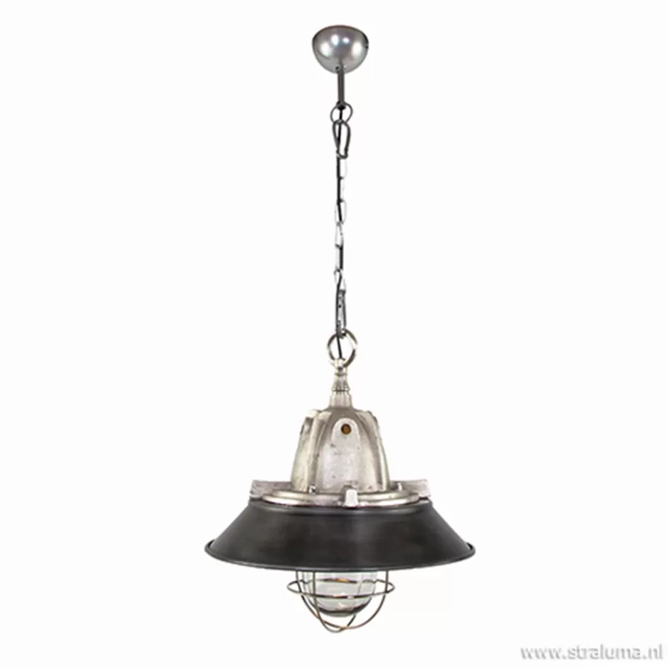 Eettafellampen | Kooilampen>Straluma Hanglamp Tuk industrieel 41cm zwart/staal