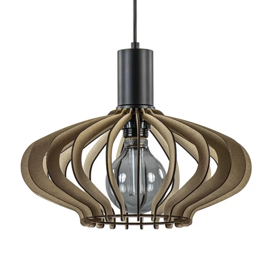 Keukenverlichting | Eetkamerverlichting>Straluma Hanglamp Ufo naturel hout 35cm