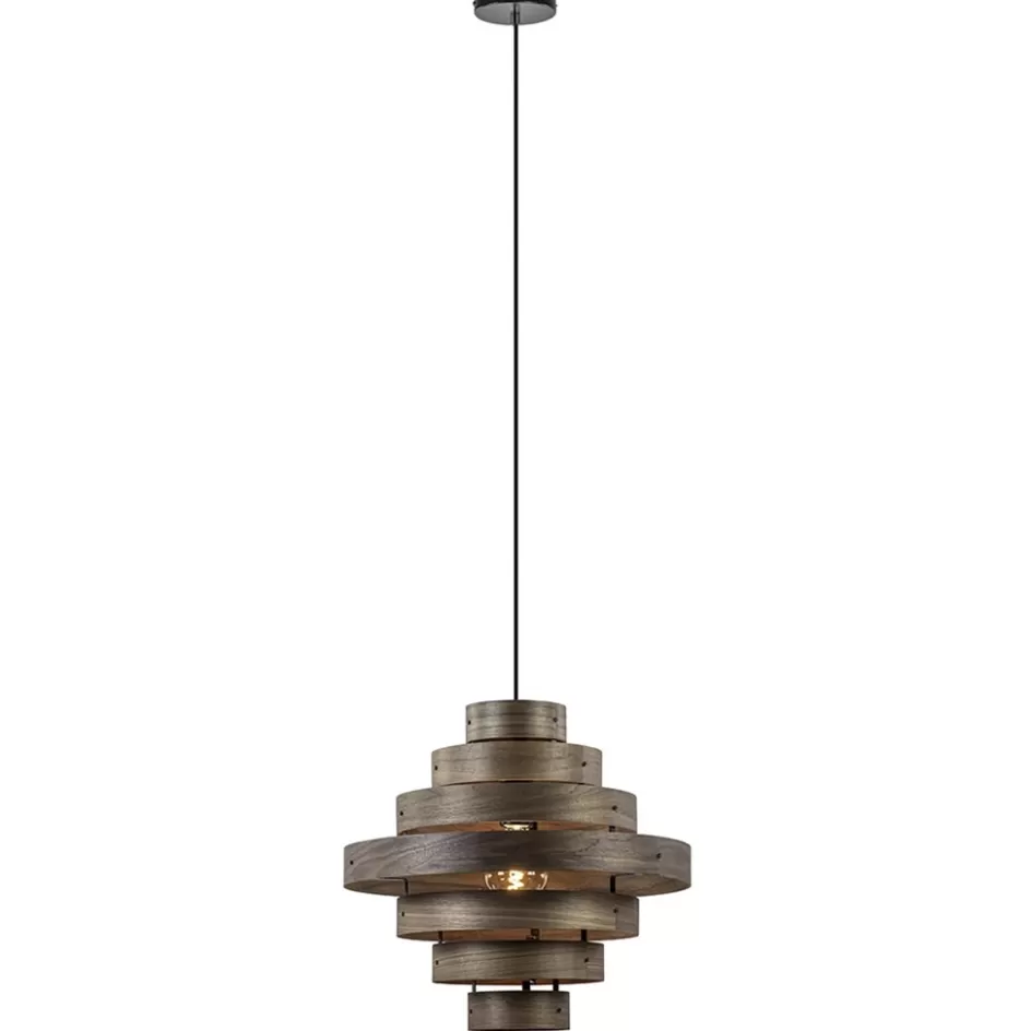 Woonkamerlampen | Slaapkamerlampen>Straluma Hanglamp Walnut  zwart / walnoot hout