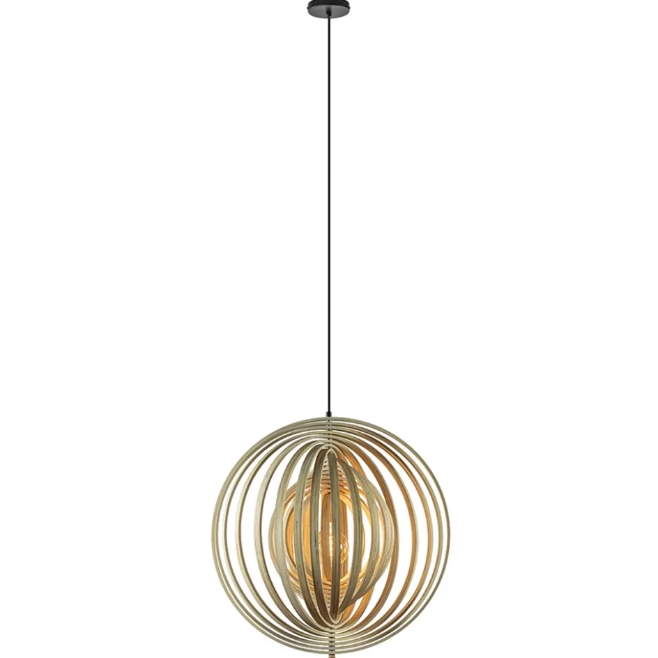 Eettafellampen | Woonkamerlampen>Straluma Hanglamp Woody 59 hout naturel