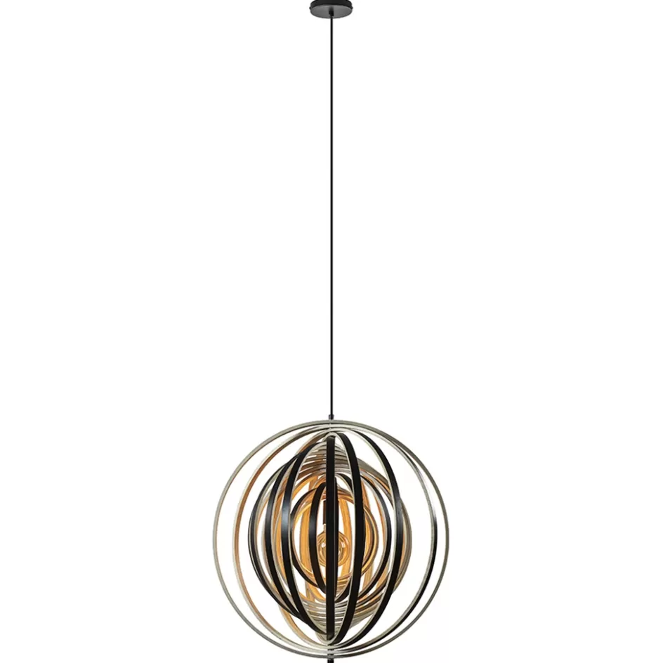 Hanglampen | Eettafellampen>Straluma Hanglamp Woody 59 zwart/naturel hout