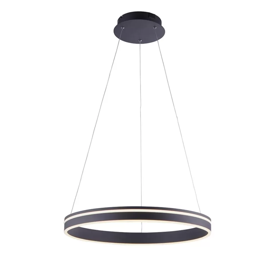 Hanglampen | Smart lampen>Straluma Hanglamp zwart ring 60cm + afst.bed.CCT