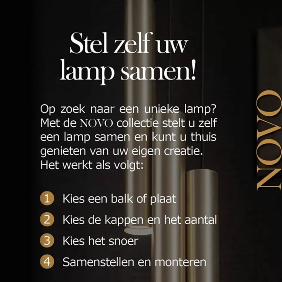 Eettafellampen | Pendel Lampen>Straluma Hanglamp zwart Spin met 6 snoeren